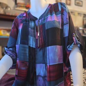 Avenue Multicolor Patchwork Blouse